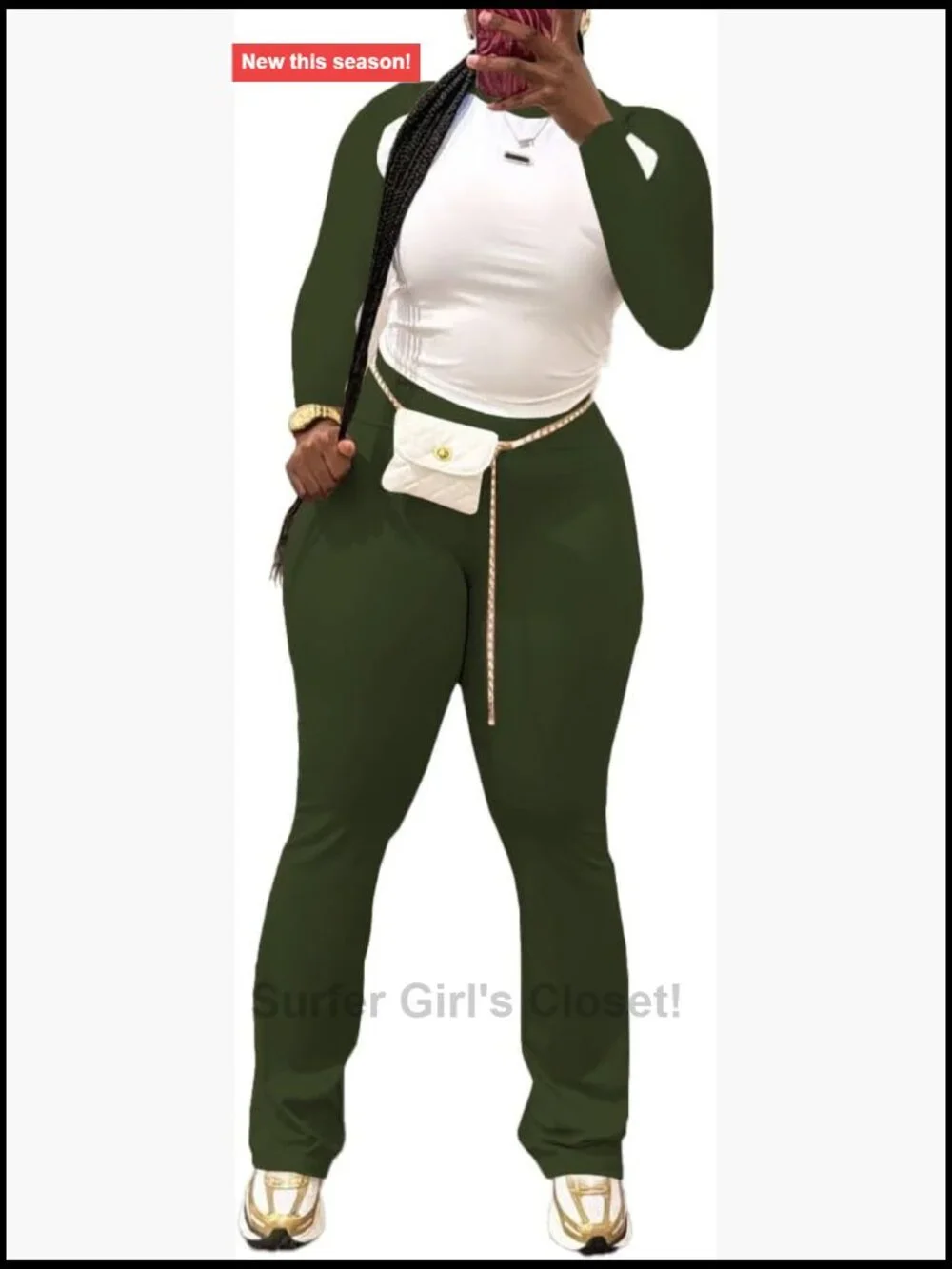 2 Piece Tracksuit Set Long Sleeve Top & High-Waisted Sweatpants Workout Outfit